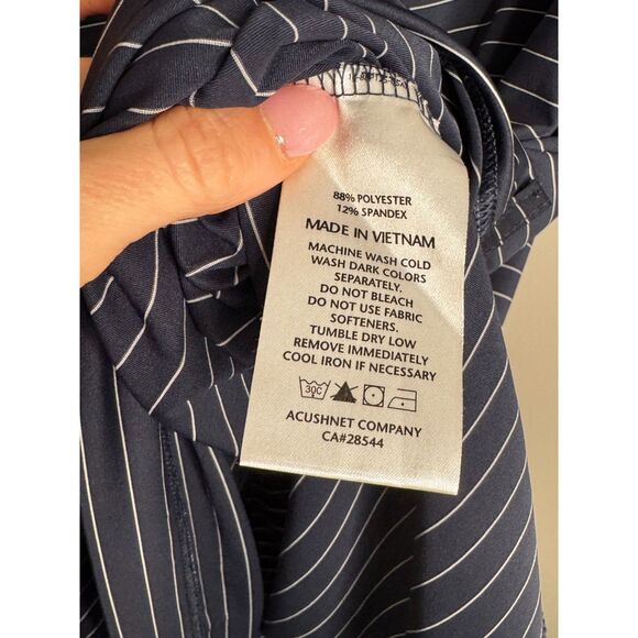 FootJoy Men’s Golf Polo Navy Pinstripe Performance Shirt Size M - Picture 4 of 6